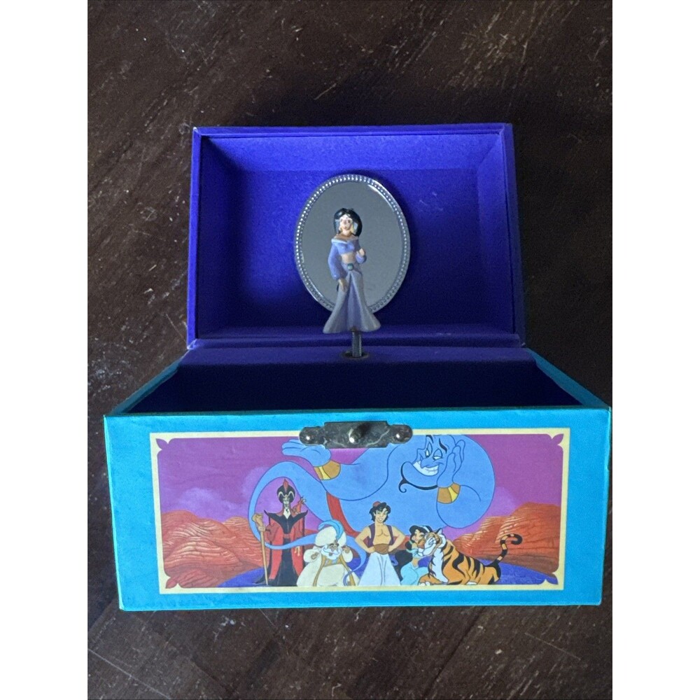 Y2K RARE Vintage Disney Aladdin & Jasmine Jewelry Music Box A Whole New World